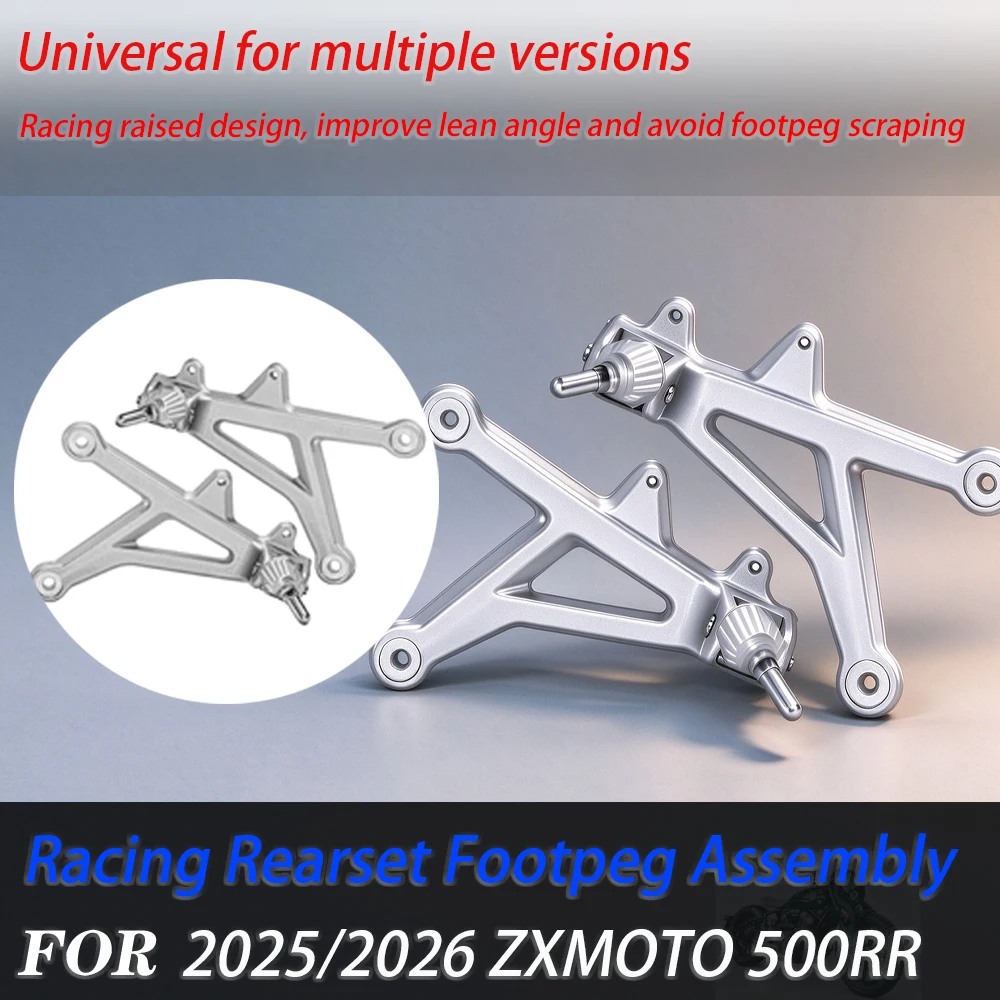 For 25/26 ZXMOTO 500RR Single/Double Swingarm & Youth Version Racing Raised Rearset Footpeg Parts