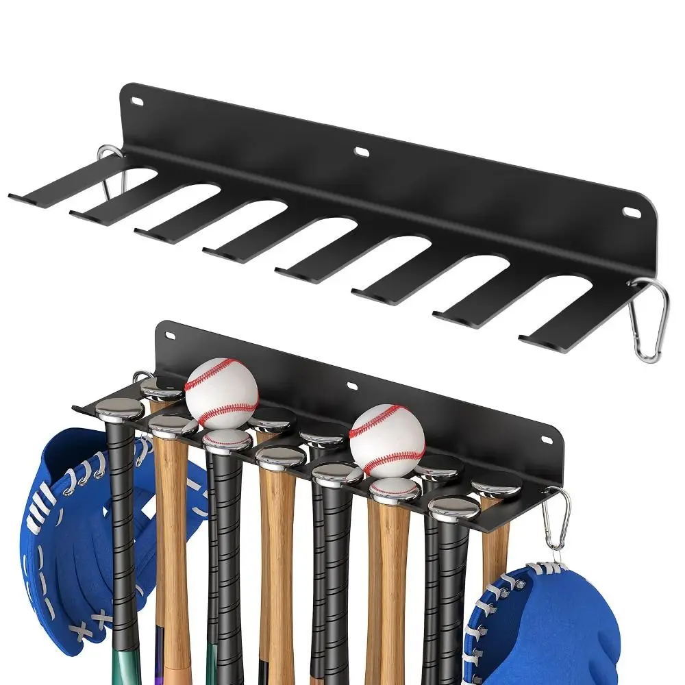 

Premium Wall Mount Baseball Bat Holder Rust-Resistant Metal Bat Organizer Rack Durable Heavy Duty Bat Display Hangers Training