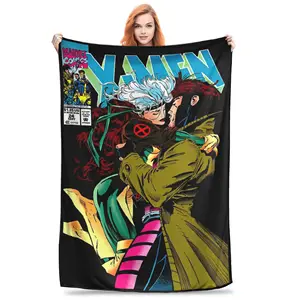 X-Men Gambit&Rogue Beautifulカップルカバープリントプリントブランケットリビングルーム用のウルトラソフトスローブランケット50x60インチマルチサイズ 6ベストセールスローグx男性-5
