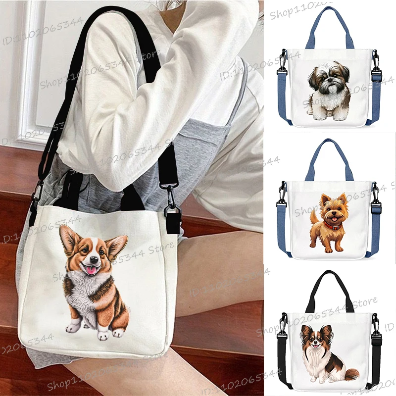 

Повседневные сумки на плечо с героями мультфильмов, аниме, собаки, мужские и женские забавные сумки через плечо Shiba Inu Corgi Pudel Beagle Animal Lover для подростков