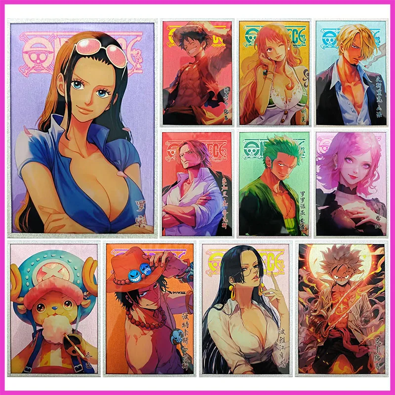 

Anime ONE PIECE Rare SSP A6 Size Collectible Cards Robin Nami Reiju Ace Hancock Luffy Shanks Zoro Toys for boys Birthday Present