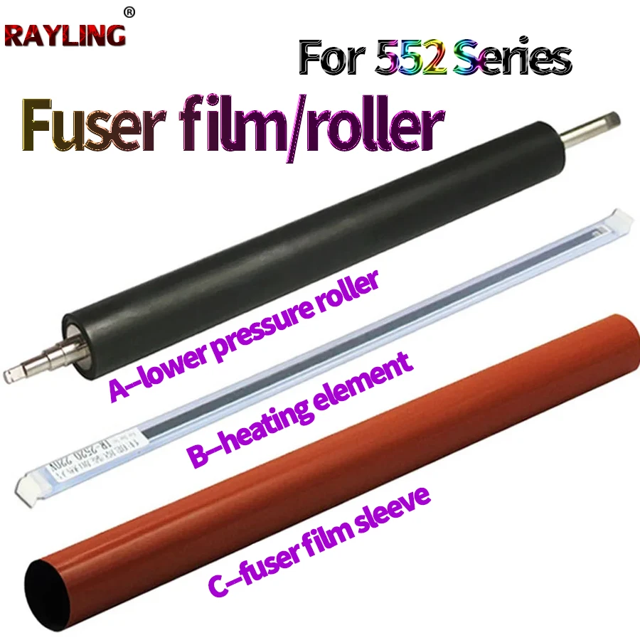 Fuser Film Sleeve/Pressure Roller/Heating Element For HP 4700 3525 4025 4005 4525 4540 4730 M551 552 553 570 575 577 651 680