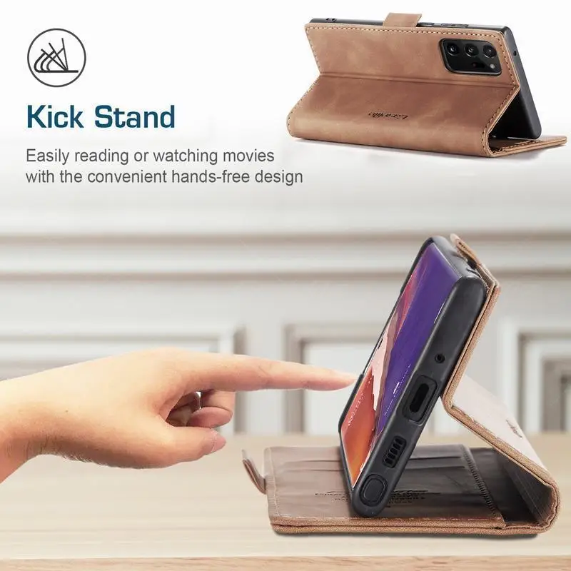 Leather Case For Samsung Galaxy Note 20 Ultra Luxury Magnetic Attraction Flip Wallet Phone Case Cover For Samsung Note20 Ultra