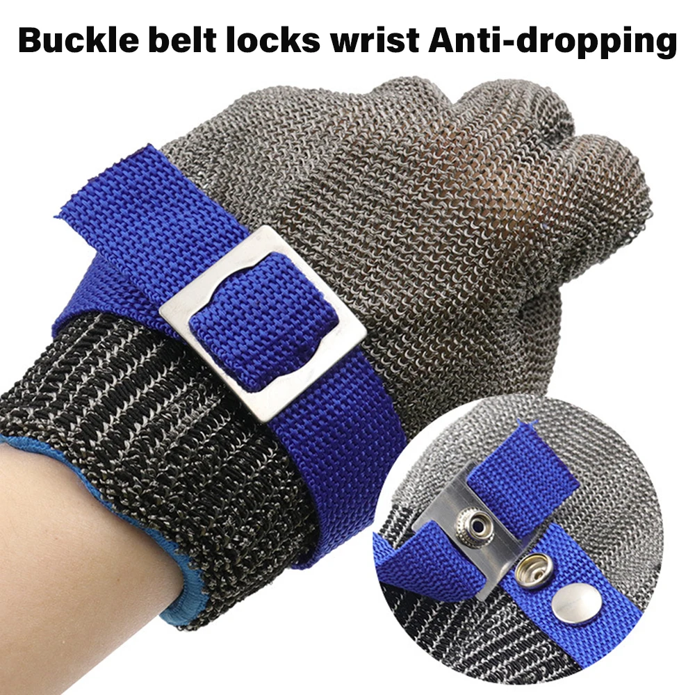 Anti-cut Gloves Stab Resistant Stainless Steel Wire Metal Mesh Gloves with Free Nylon Gloves Gift for Butcher Meat Cutting