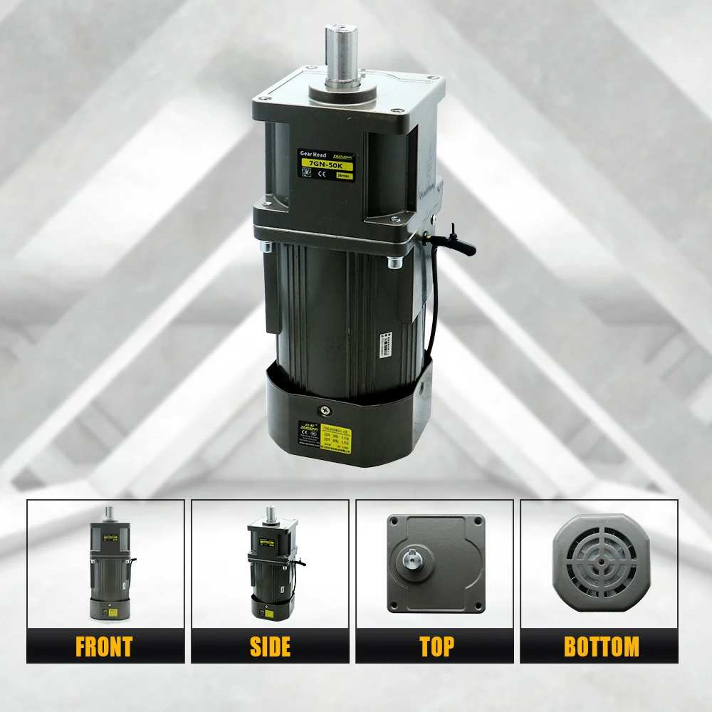 400W Micro AC Motor 110v 220v Single Phase Asynchronous Motor Gear Motor 22mm Motor Shaft 5-1400RPM 50/60hz For Packing Machine