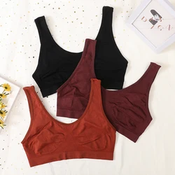 Seamless Bra Non-wire Tank Bras For Women Sports Underwear Sexy Lingerie B C Cup Crop Tops Comfy Unlined Ladies Intimates M-L