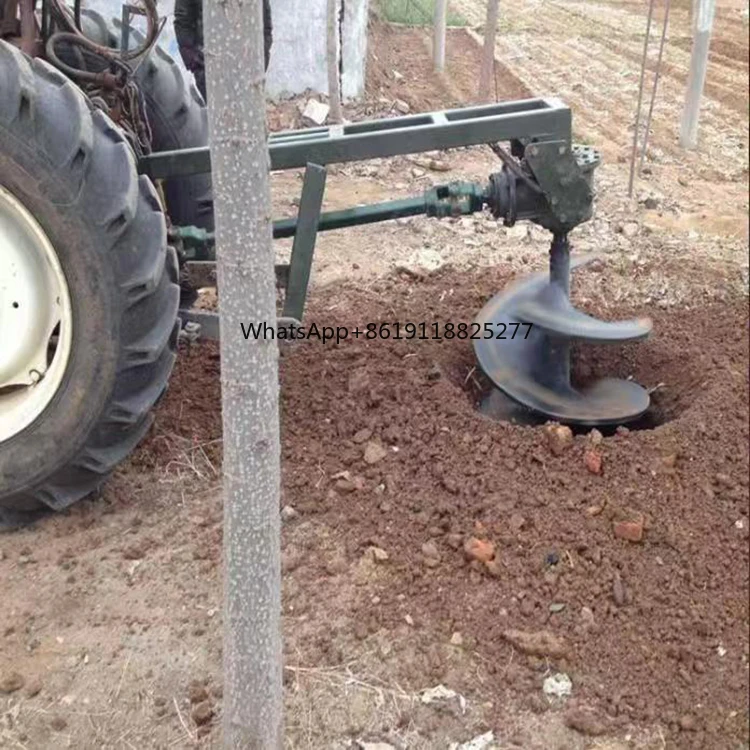 Mesin penggali tiang lubang untuk penanaman pohon taman traktor terpasang efisiensi tinggi suspensi belakang Driller tanah