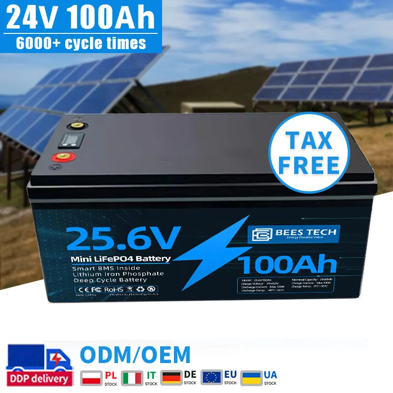 

24V 100Ah 200Ah 12V 300Ah lifepo4 lithium battery pack for RV marine boat Deep cycle rechargeable energy storage battery