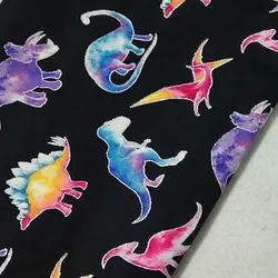 ViapHia-tela de Algodón 100% con estampado de dinosaurio y Dragón, tejido de costura para vestido