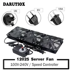 컨트롤러 포함 120mm 3000RPM 팬 냉각 12cm 12V 220V Btc 기계 섀시 워크 스테이션 캐비닛 라디에이터 서버 팬, 팬 쿨링