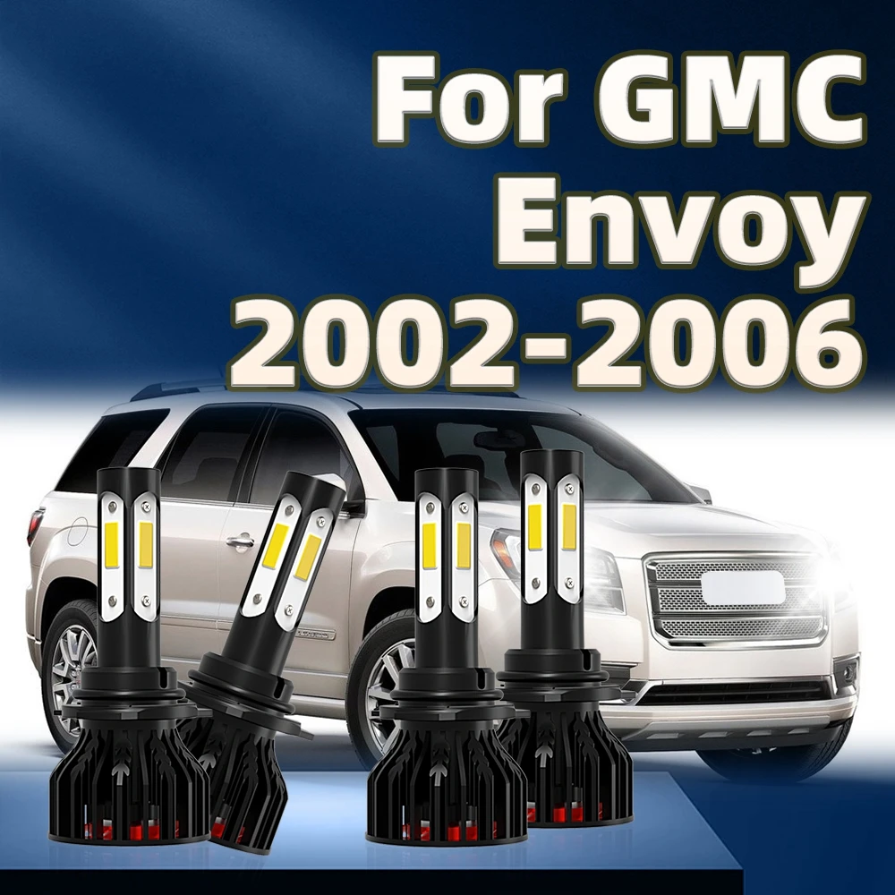 4Pcs Car Headlight 130W High Power LED Bulbs 9005 HB3 9006 HB4 Lamp 6000K For GMC Envoy 2002 2003 2004 2005 2006