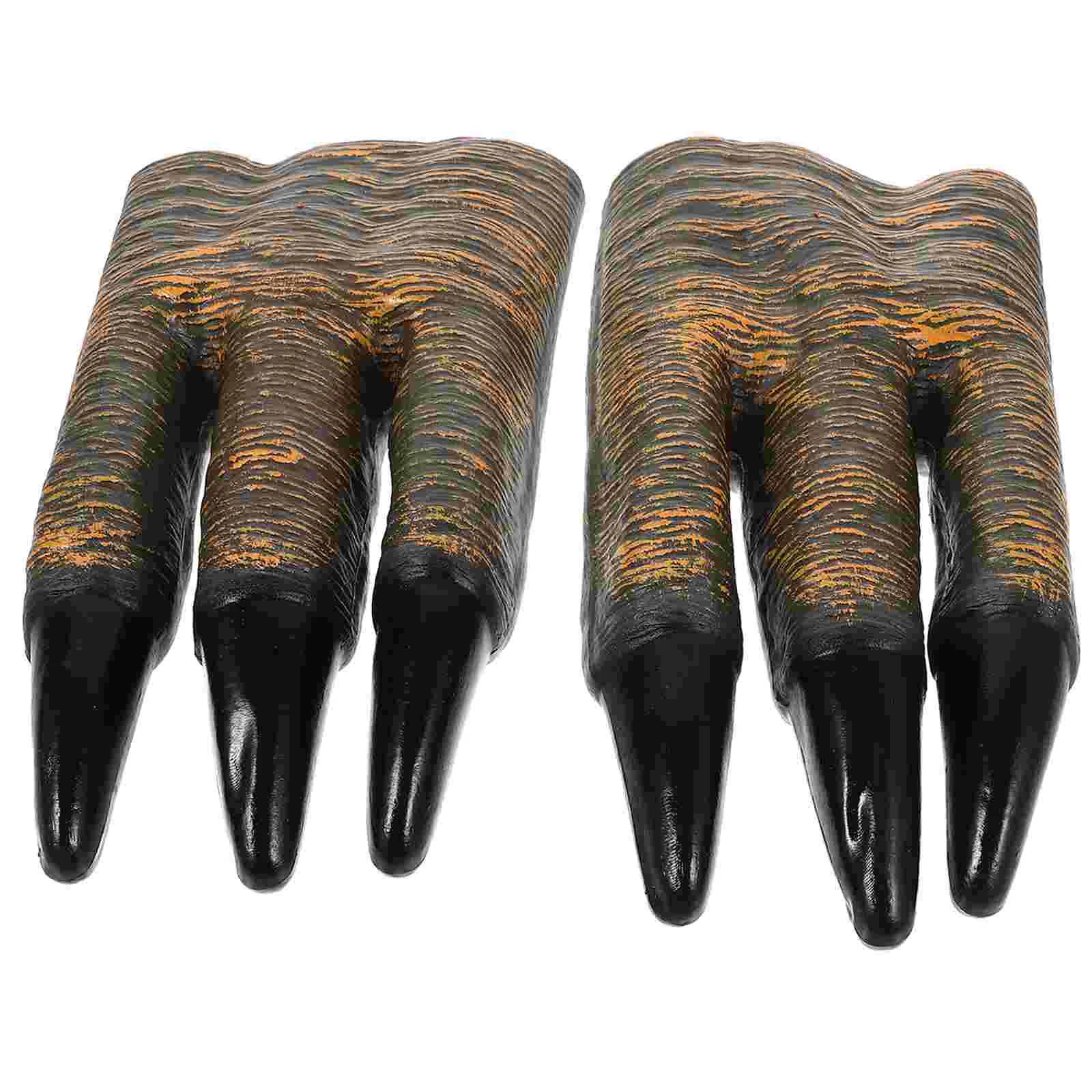 2 Pcs Dinosaur Claw Puppet Gloves Interactive Toy Boy Halloween Hands Soft Rubber Kids Playthings Cartoon Toys