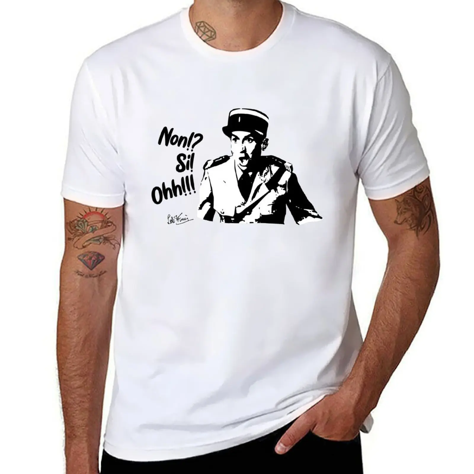 Louis de Funès Funes Non! Si! Ohh! T-Shirt Anime t-shirt graphics quick drying Men's clothing