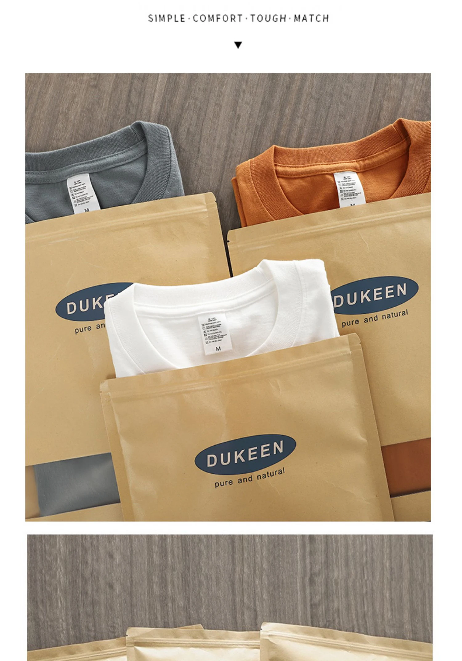 Dukeen 280 g schweres Langarm-T-Shirt für Herren, 100 % Baumwolle, Hemden, übergroße einfarbige Oberteile, schlichte T-Shirts, Herrenbekleidung – Detail 6