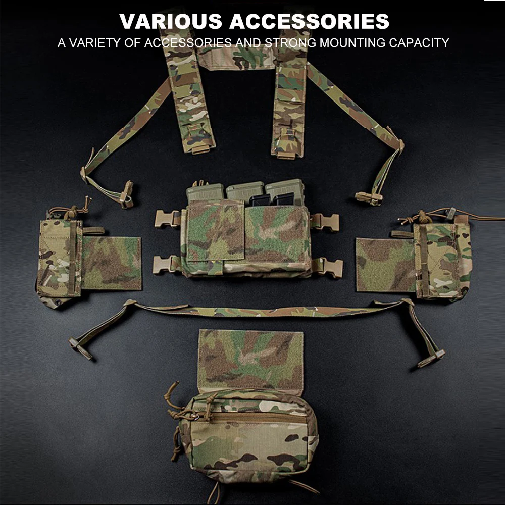 Imagem -02 - Tactical Mk4 Peito Rig com Built-in Triplo Radio Bolsa Hunting Vest cs Match Equipamento Wargame 556 Duplo Milímetros Magazine Pouch Radio Bag