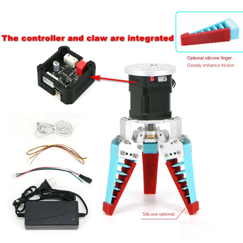 Garra de Robot Industrial Flexible con agarre eléctrico neumático adaptable, agarre de clasificación de fruta de dedo mecánico de silicona, carga de