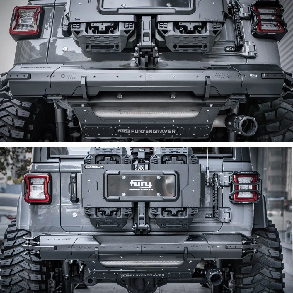 Lantsun F2004 Rear Grille Bumper Intake Hood Mesh Grid Aluminum Alloy Steel for Jeep Wrangler JL 2018++