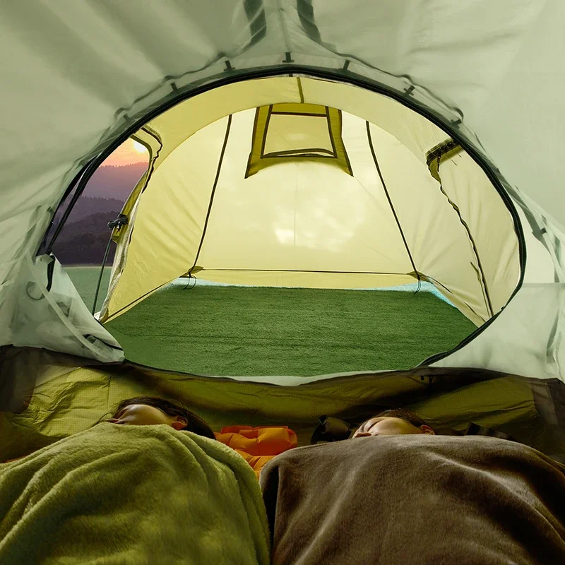 Easy Set up Tunnel Tent Camping Customizable Double Door Outdoor Tents Waterproof Ventilation Family Pop up Tent for Hiking