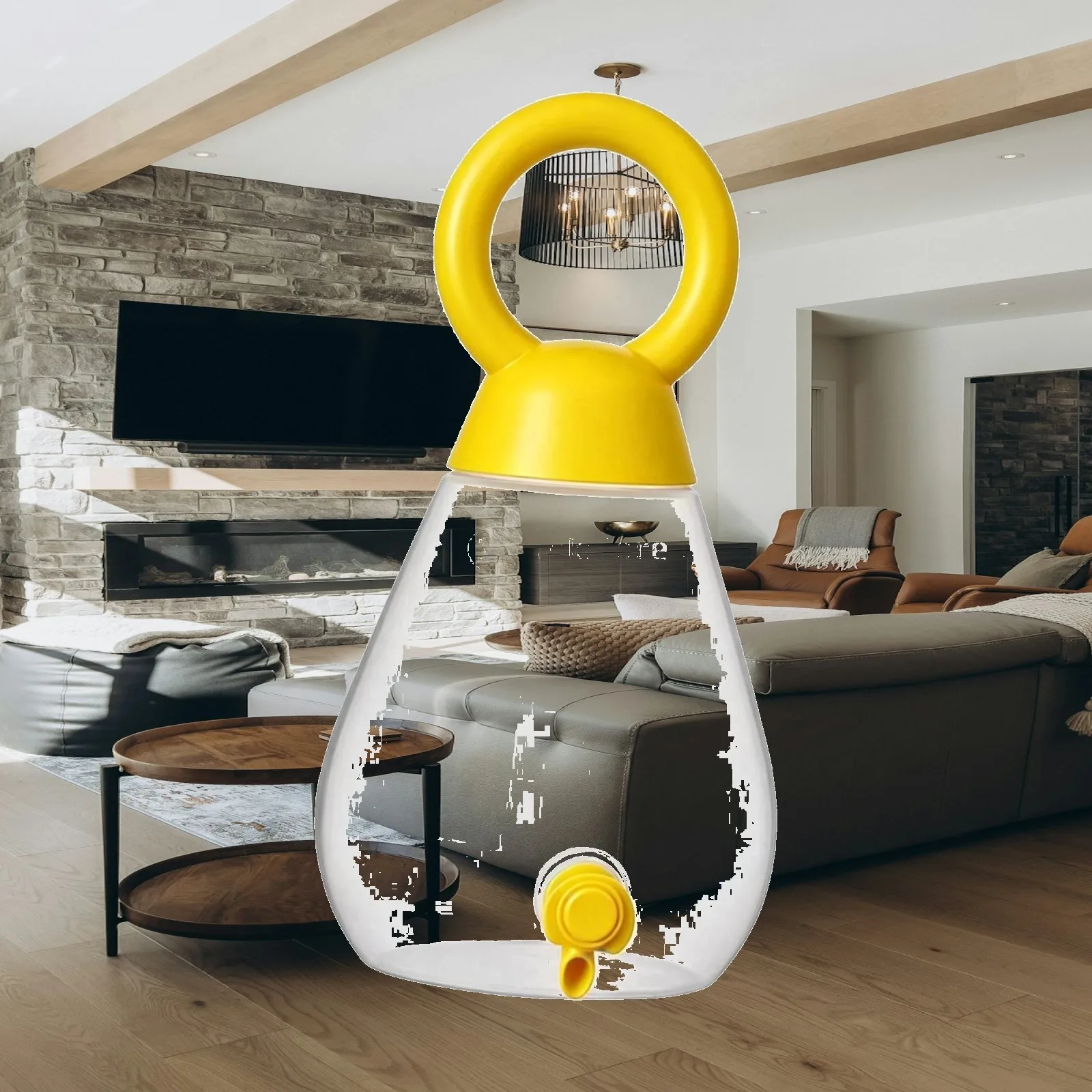 Space Saving Beverage Dispenser with Big Handle and Spigot for Family Gatherings Clear Plastic Pitcher for Lemonade Juice Tea