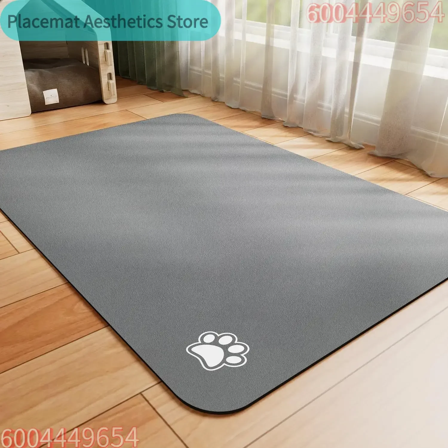 Pet Feeding Mat Absorbent Dog Cat Mat for Food and Water Easy to Clean Pet Placemats Quick Dry Dog Mat for Messy Drinkers