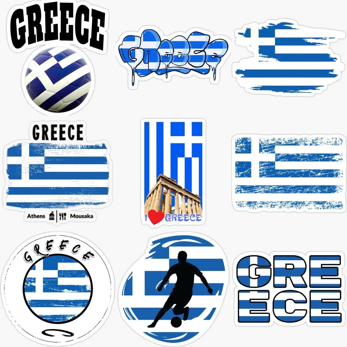 

GR Athens Greece Map Flag Emblem Creative Sticker for Laptop Window Motorcycle Bicycle Car Wall Off-road Van Decal Accessories