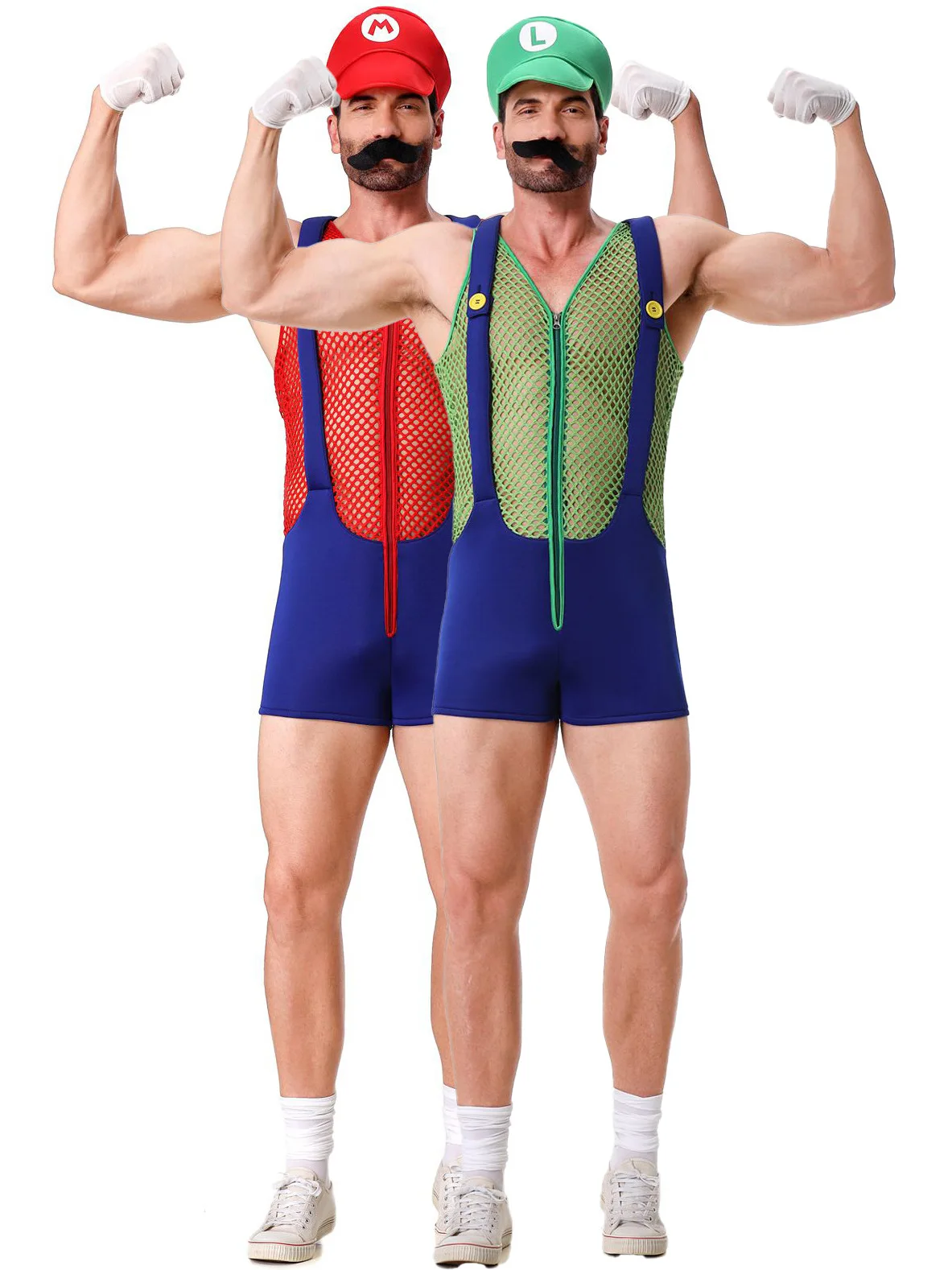 

Super Brothers Cos Men's Party Outfit Shoulder Strap Uniform Halloween Costume Traditional Chinese Ethnic Stage Wear