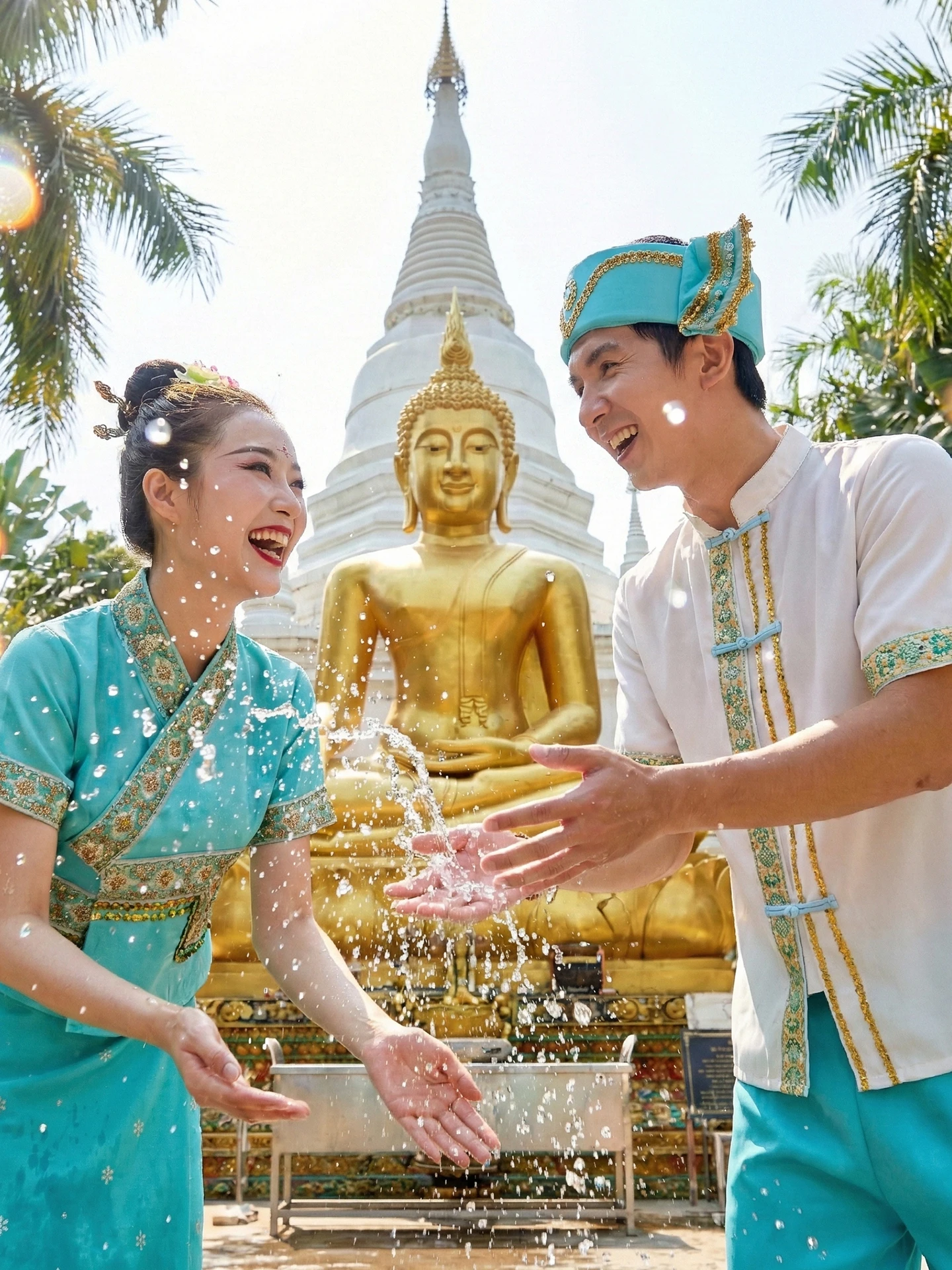 

New Tai Ethnic Clothing Men Women Yunnan Xiuangbanna Adult Clothes Exotic Performance Costumes Traditional Tai Sle Polyester