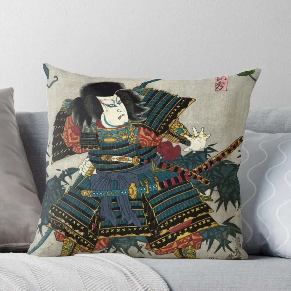 Kunisada Utagawa - Hashiba Hisakichi - Circa 1860 - Woodcut Throw Pillow Ornamental Pillow Pillows Aesthetic Pillow