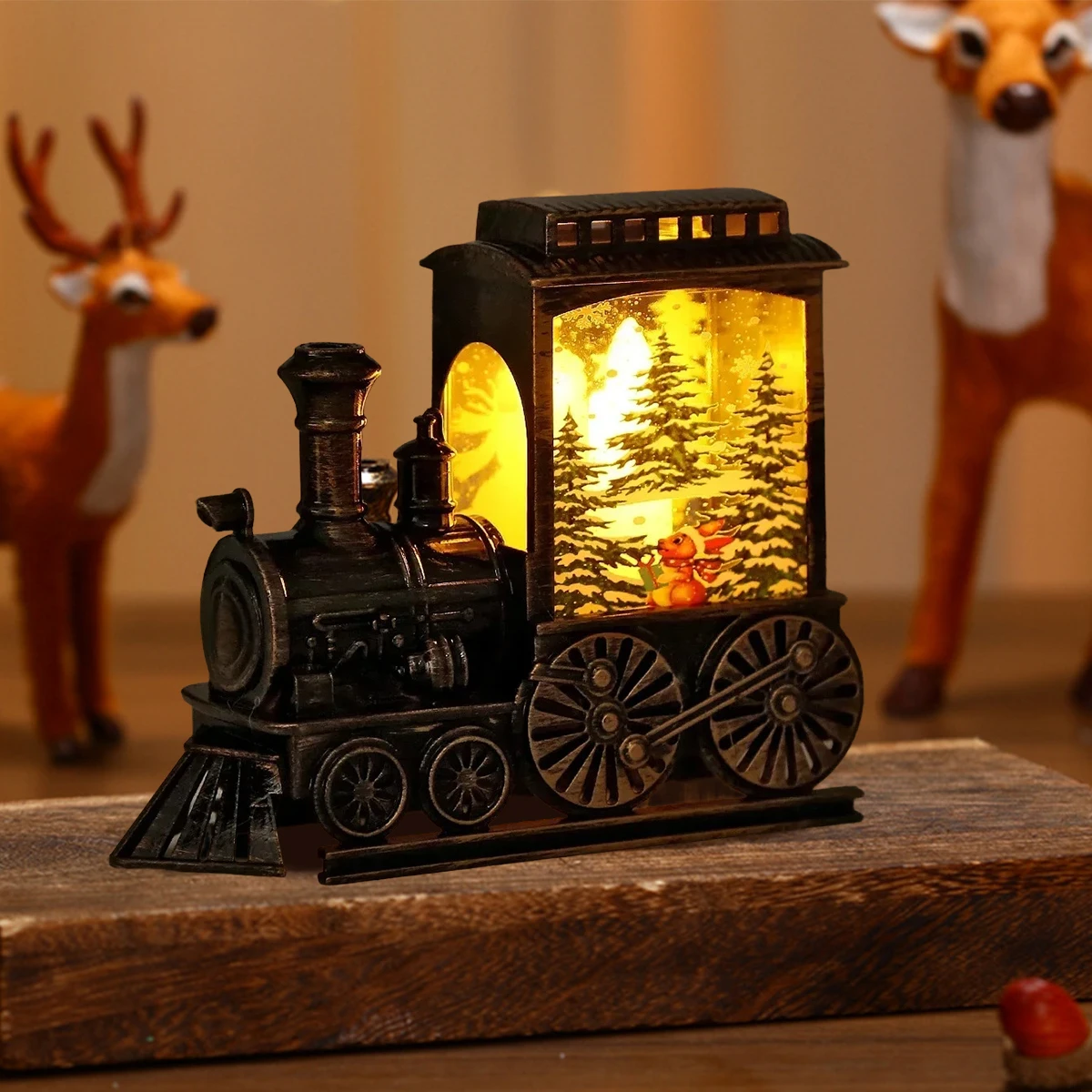 Led Portable Train Night Decoration Christmas Bedside Lights Indoor Living Series Decor Lamps With Warm Lamp Room Most For 3d Up