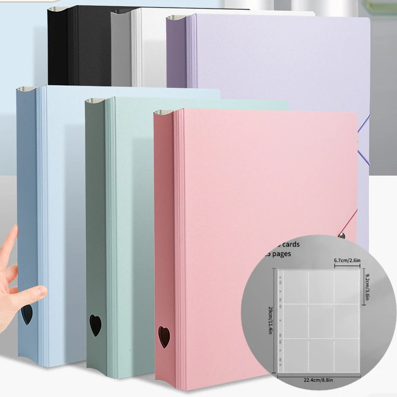 9 Grids Loose-leaf Photo Album for Kpop Idol Card Collection Book A4 Large Capacity Family Photo Binder Album Storage Card Album