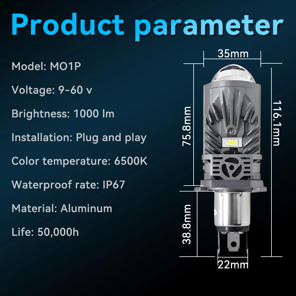M10P LED المصباح لمبة العارض LED H4/9003/HB2 مصباح صغير التوصيل السوبر مشرق 6500K الأبيض مرحبا/منخفضة شعاع لسيارة دراجة نارية #5