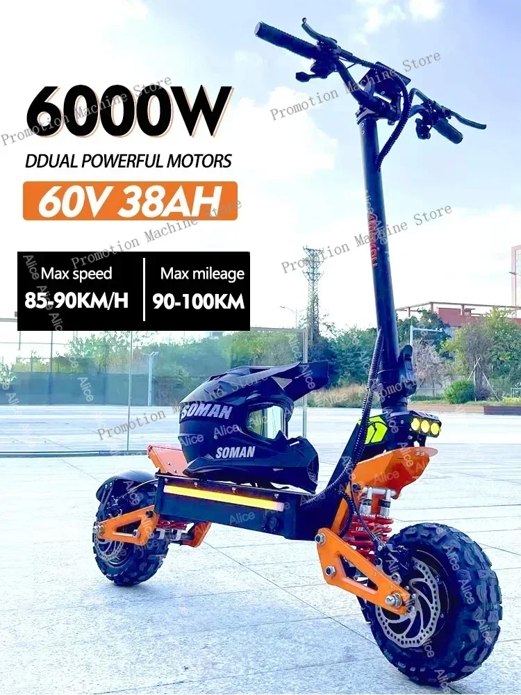 

EU 2025 X5 Electric Scooter 6000W 60V 38AH Dual Motor Dual Suspension Max Speed 95km/h Hydraulic Brake Escooter Max Mileage 90km