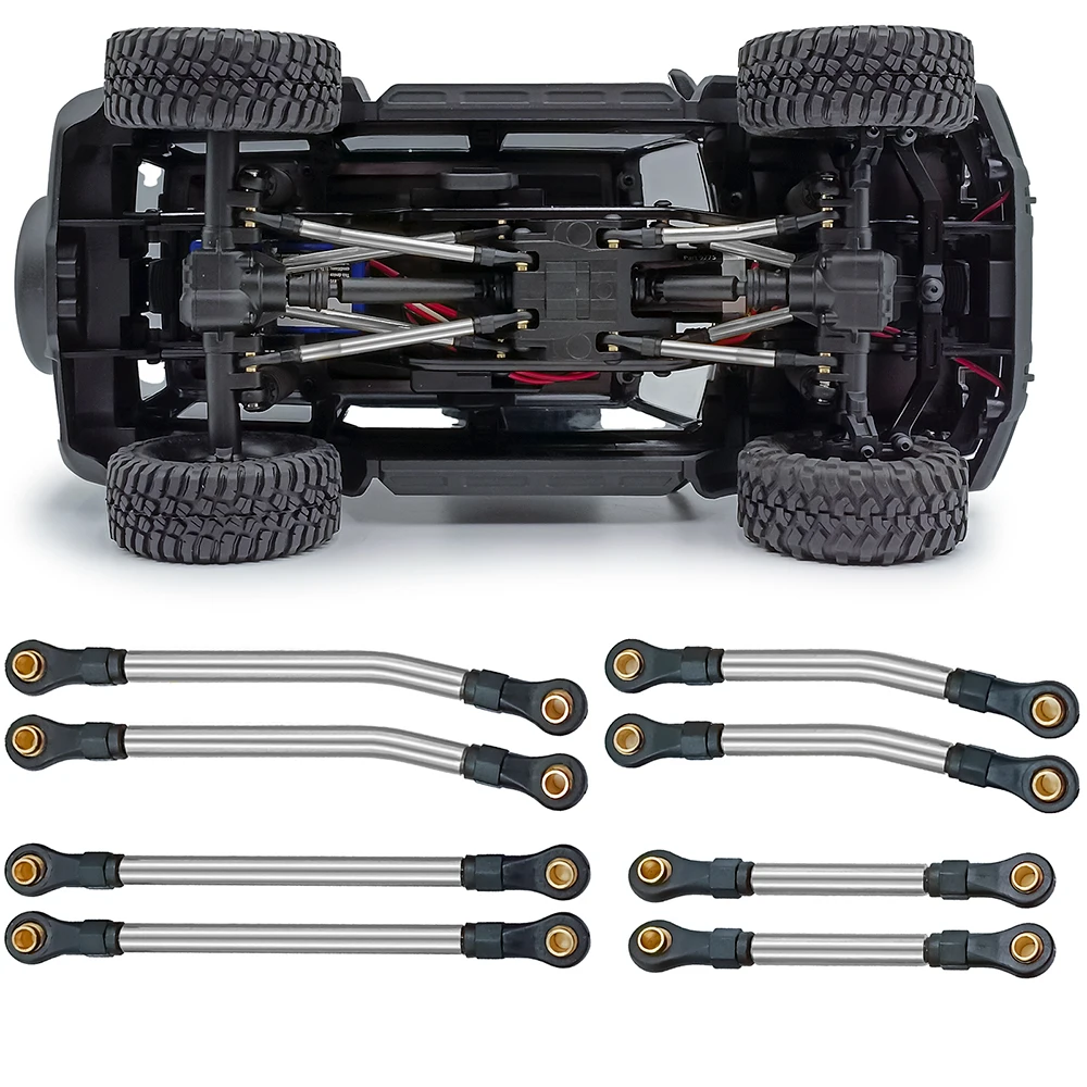 AXSPEED 8PCS Metal High Clearance Links Set for TRX4M Bronco Defender 1/18 RC Crawler Car Chassis Linkage Parts