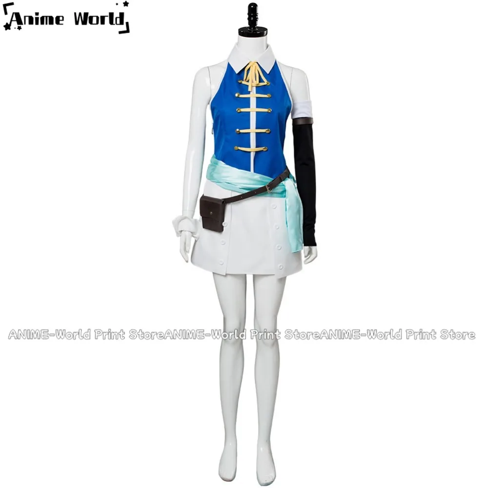 

《Custom Size》Anime Cosplay Lucy Heartfilia Costume Full Set Uniform Blue Top And Dress Halloween Carnival Adult