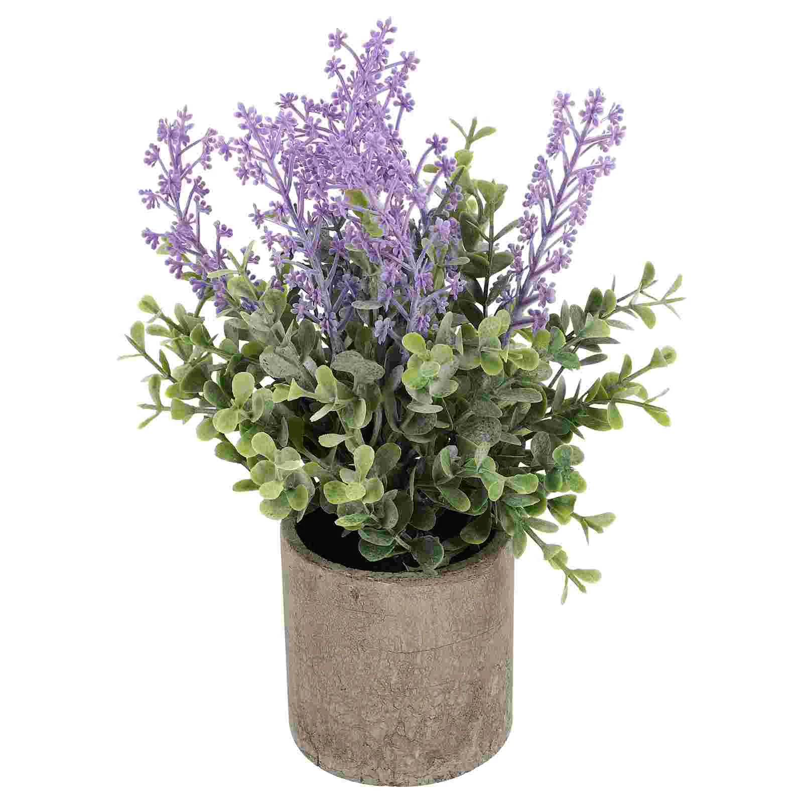 Potted Plant Simulation Ornament Imitation Artificial Bonsai Adornment Decor Lifelike Lavender Indoor Plants