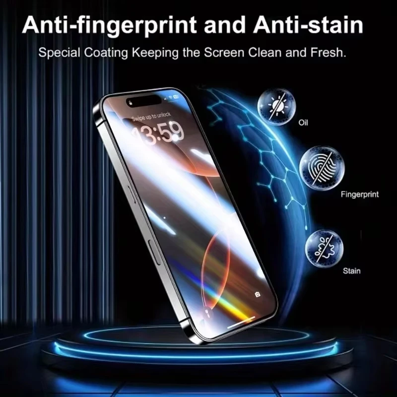 1-3PCS Dust-Free Tempered Glass Protective Film For iPhone 17 16 13 14 11 12 15 Pro Max 7 8 Plus 16e Air XR XS Screen Protector view 2