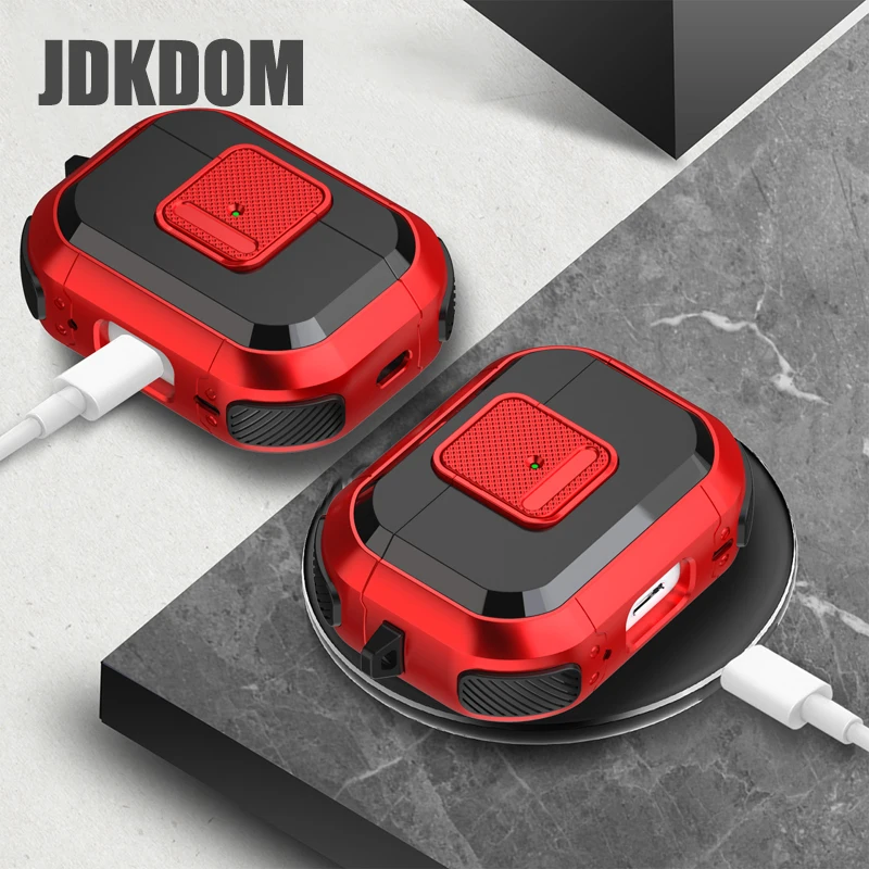 JDKDOM مرونة التبديل قفل الصيد غطاء سماعة الاذن ل Airpods 1 2 3 للصدمات سماعة رأس مزودة بتقنية البلوتوث الحال بالنسبة Airpods Pro 2