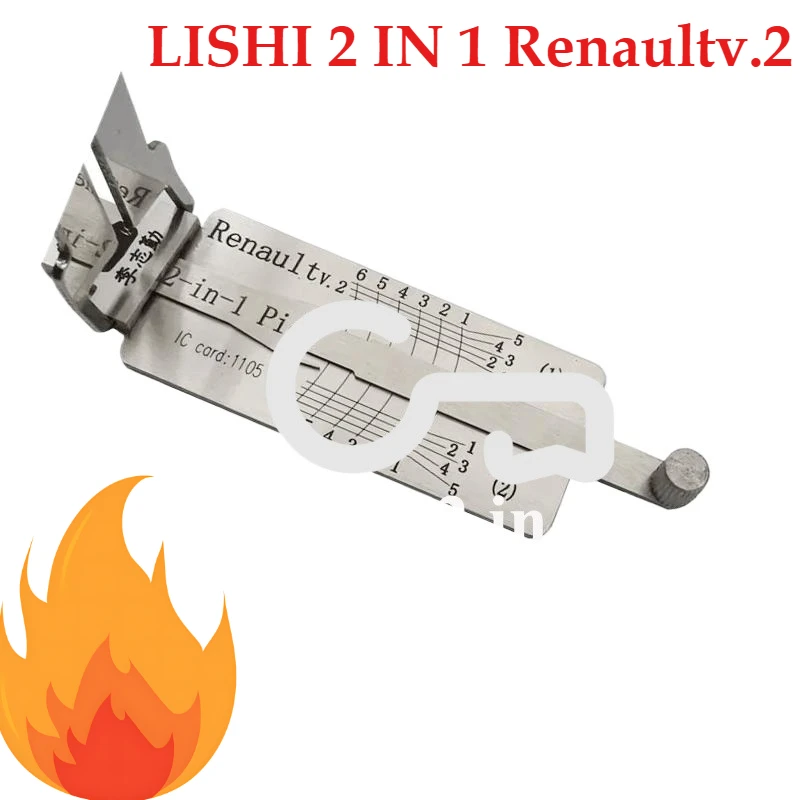 

Lishi for Renault V2 2-in-1 Pick & Decoder for Renault Lishi Tool Opel Key Decoder Car Locks Decoder Lockpicking Tools Lockpick
