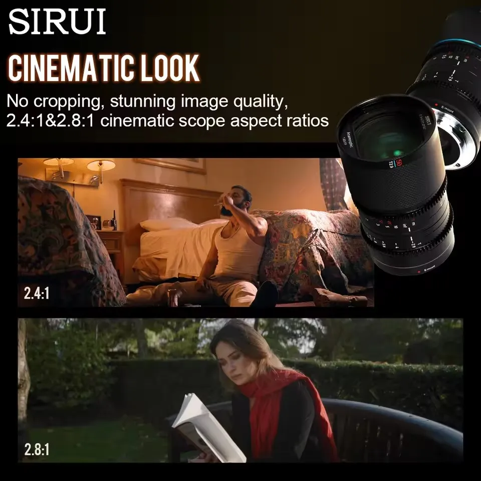 SIRUI Venus Full Frame Anamorphic 1.6x Cinematic Lens 35mm 50mm 75mm T2.9 for Canon RF/Sony E/Nikon Z/Fuj X/Leica L Mount