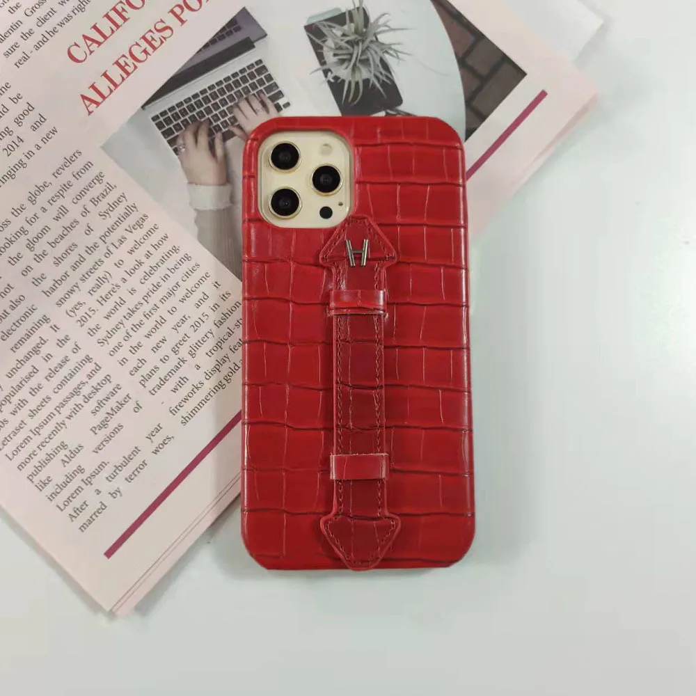 

New Suitable for iPhone 15promax Crocodile Patterned Phone Case 14plus 13pro 11 12 Wrist Bracket Xs Xsmax Xr 8plus Leather Cover