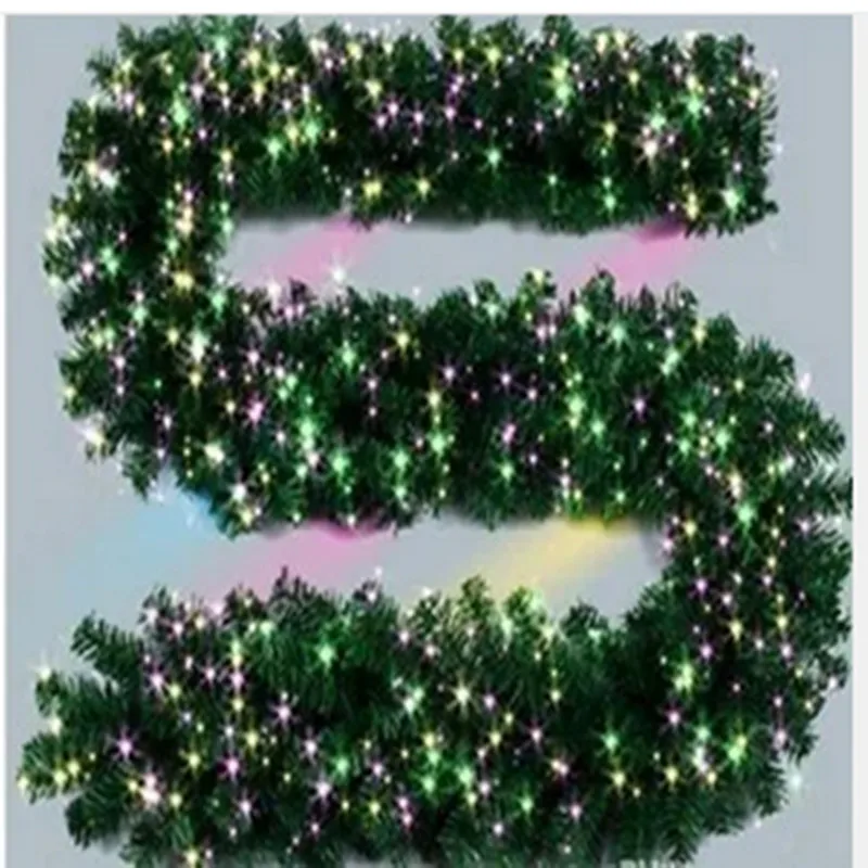 

2.7M Christmas Rattan+10M100LED string lights Christmas decorations ceiling decoration PVC green encryption decoration rattan