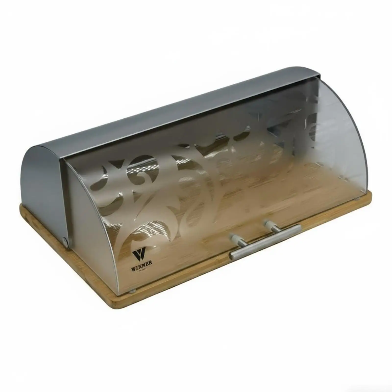 Countertop Bread Box Metal Body Bread Storage Box Transparent Front