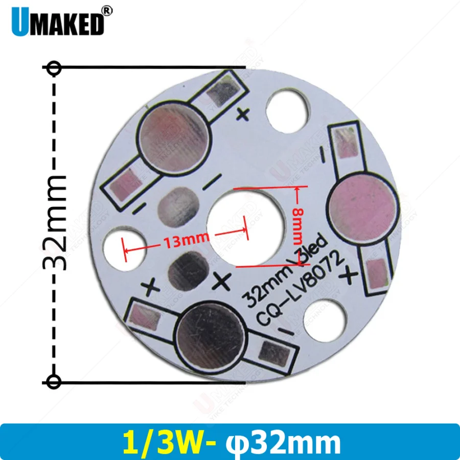 10pcs  23/32/50mm led aluminum plate base board, 3/9W PCB for downlight, bulb light.  diy spare part for indoor lamp