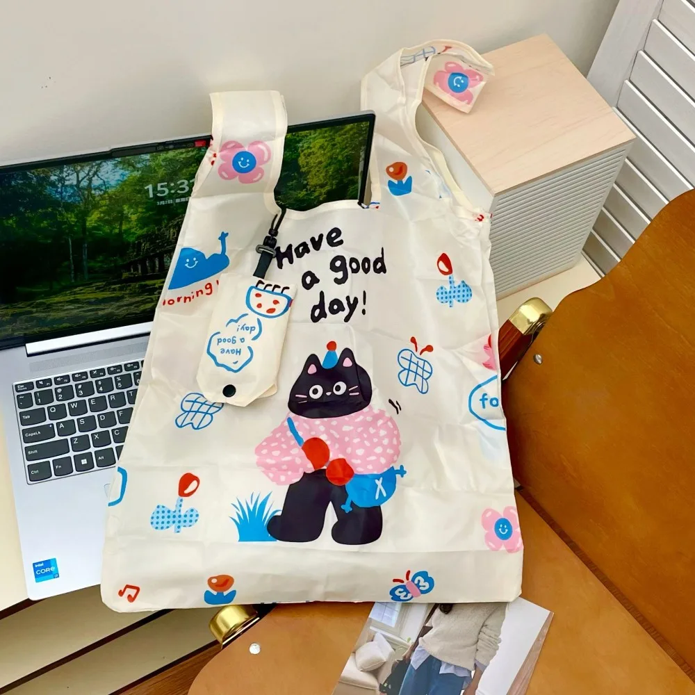 

Creative Nylon Foldable Shopping Bag Storage Bags Reusable Cartoon Eco Bag Waterproof Tote Bag Travel Grocery Bag Travel