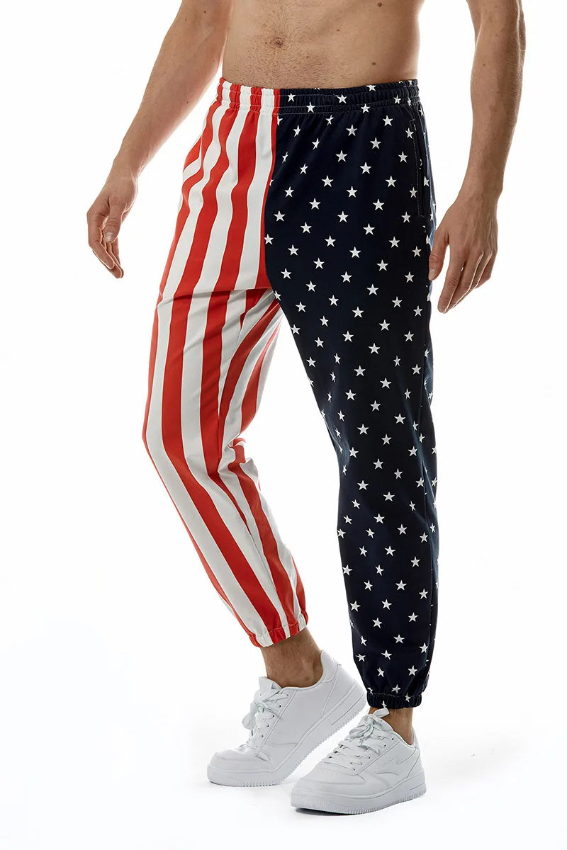 الرجال USA العلم الوطني ثلاثية الأبعاد المطبوعة فضفاض السراويل ، الذكور Trousers غير رسمية ، العصرية الرياضة شاطئ بنطلون ، للجنسين الصبي Sweatpants ، جديد ، 2023