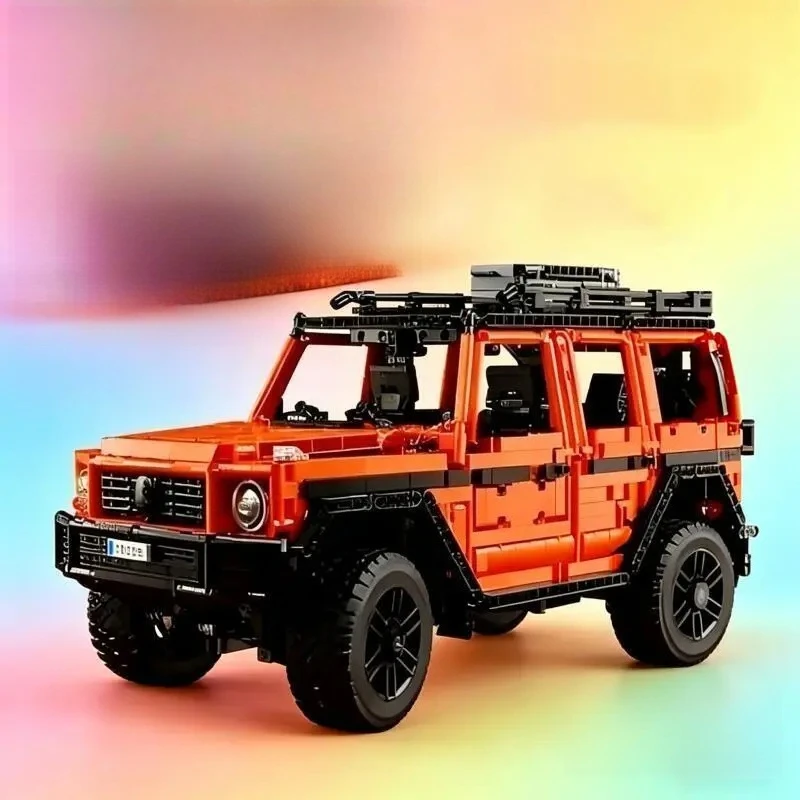 Orange off-road vehicle G500 is suitable for home puzzle assembly toys, children's adult birthday Christmas gift toys