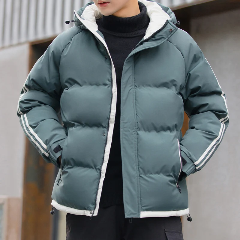 

Men's Hooded Thiened Warmth Winter Jaet 2025 New Sle Loose Casual Outerwear Windproof Cold-resistant Cotton Coat