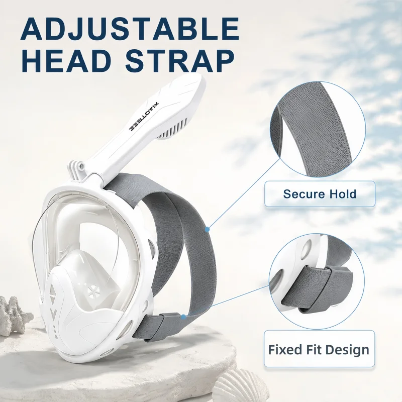 Full face snorkel mask fog anti leak diving gear panoramic wide view swimming mask tube adult teen seaside pool water sports