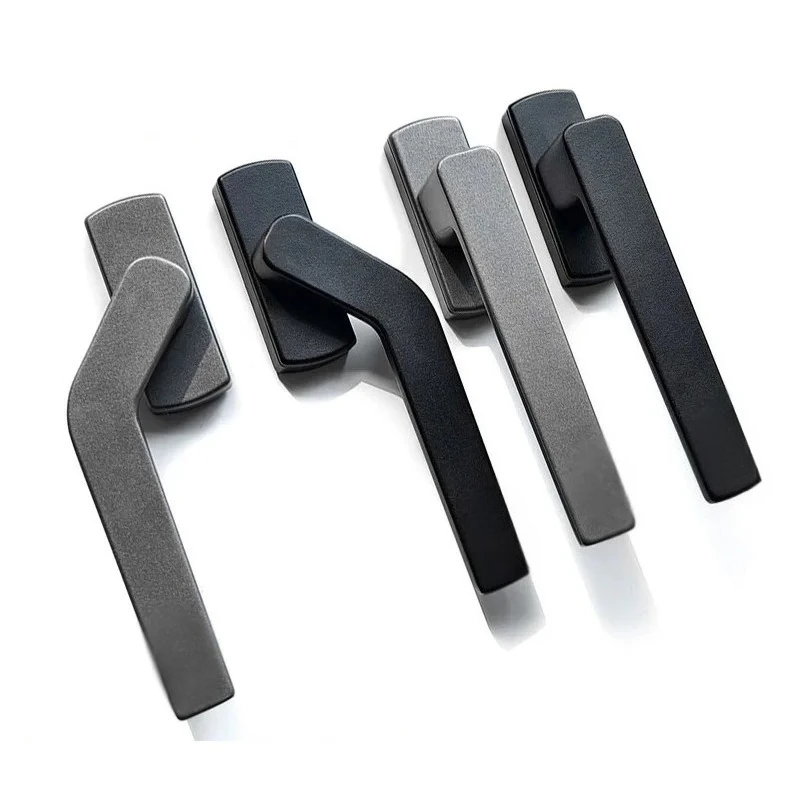 Thermal‑Break Aluminum Casement Window Integrated Handle Lock Flat Handle for Diamond‑Mesh Screen Window Hardware Fittings