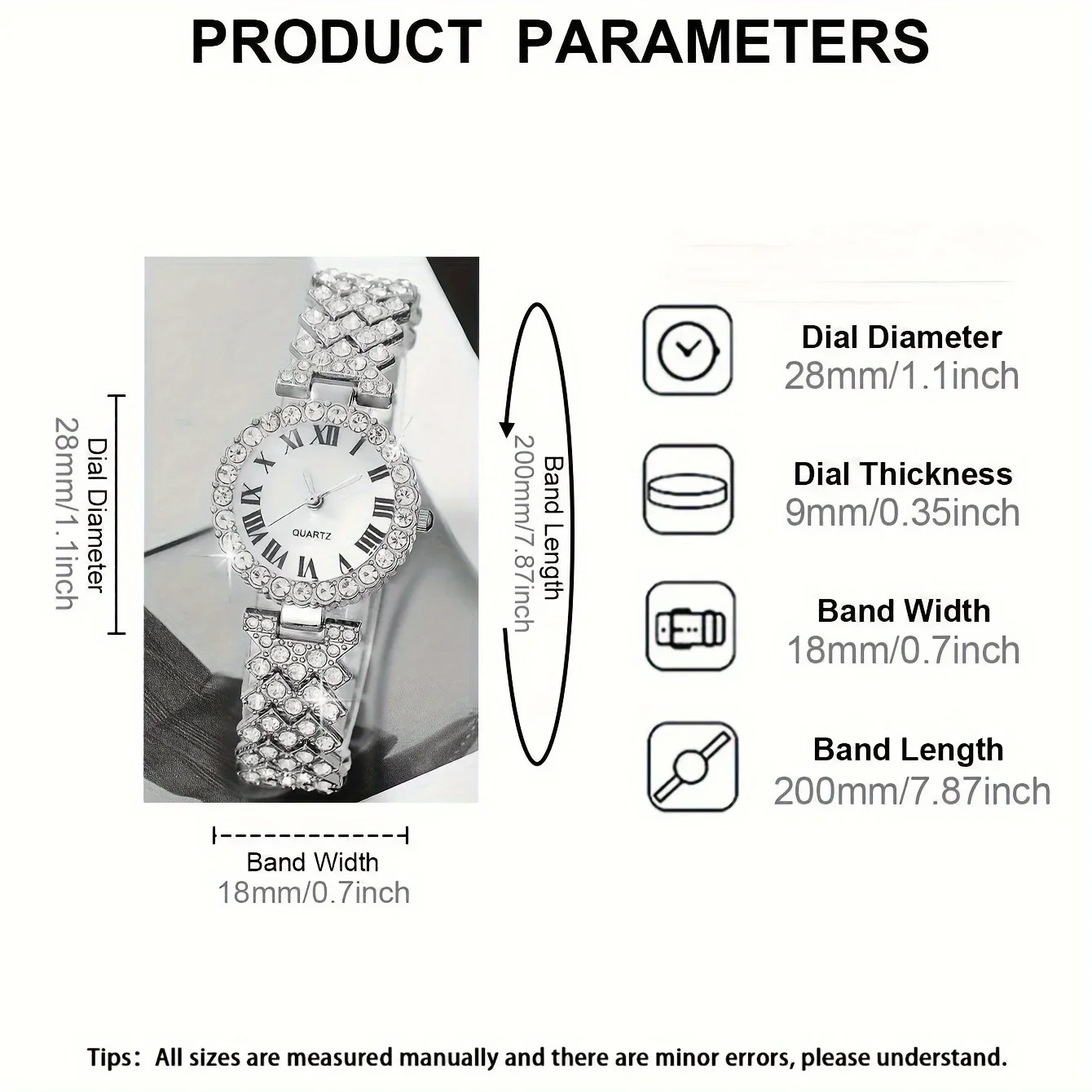 6 шт./компл. женские часы, роскошные кварцевые часы со стразами, римские модные аналоговые наручные часы и комплект украшений, подарок для мамы и нее